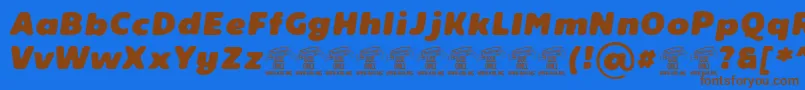 ReelerPersonaluse-fontti – ruskeat fontit sinisellä taustalla