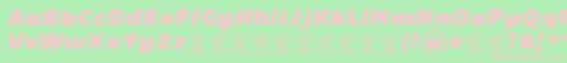 ReelerPersonaluse-fontti – vaaleanpunaiset fontit vihreällä taustalla