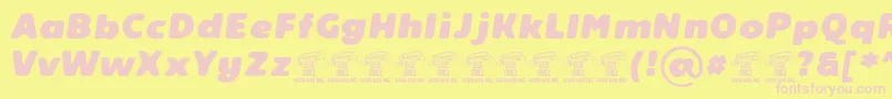 Шрифт ReelerPersonaluse – розовые шрифты на жёлтом фоне