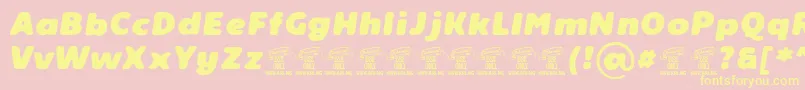 ReelerPersonaluse Font – Yellow Fonts on Pink Background