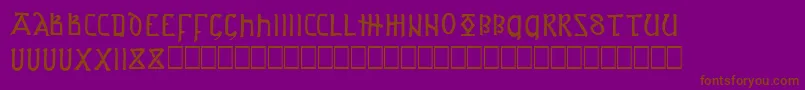 フォントAngloSaxonProject – 紫色の背景に茶色のフォント