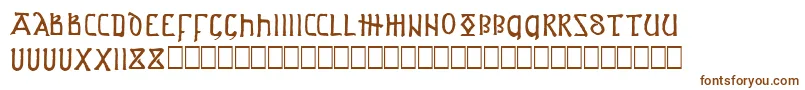 AngloSaxonProject-fontti – ruskeat fontit valkoisella taustalla