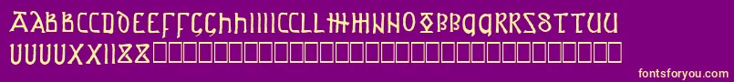 AngloSaxonProject Font – Yellow Fonts on Purple Background