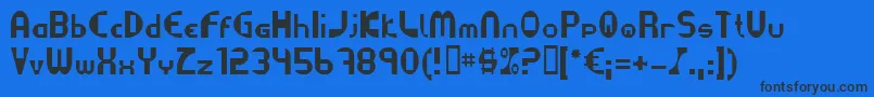 Datacut Font – Black Fonts on Blue Background