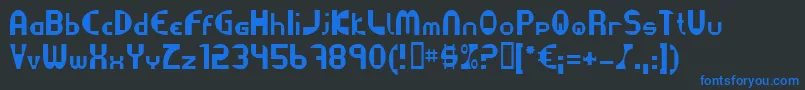 Datacut Font – Blue Fonts on Black Background