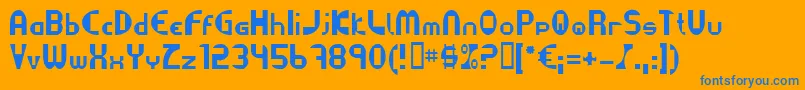 Datacut Font – Blue Fonts on Orange Background