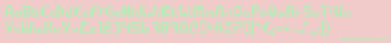 Datacut Font – Green Fonts on Pink Background