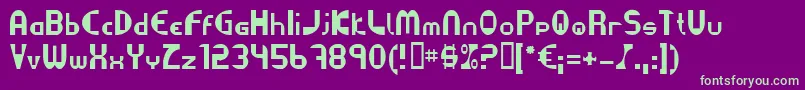 Datacut Font – Green Fonts on Purple Background