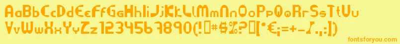 More about Datacut Font Datacut Font – Orange Fonts on Yellow Background