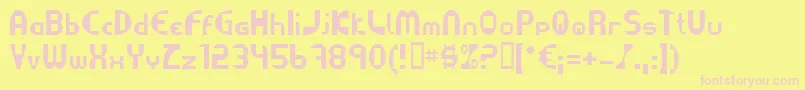 Datacut Font – Pink Fonts on Yellow Background