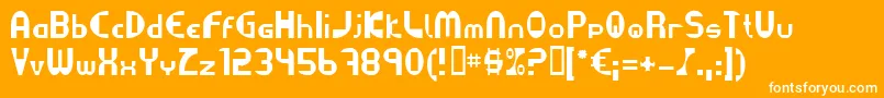 Datacut Font – White Fonts on Orange Background