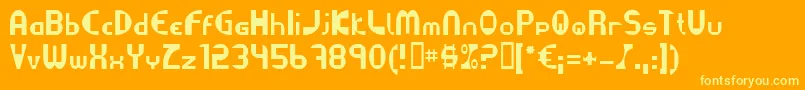 Datacut Font – Yellow Fonts on Orange Background