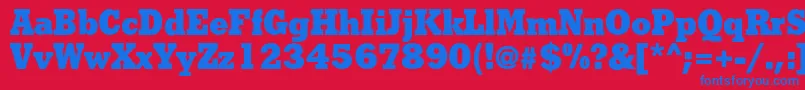 Shakulac Font – Blue Fonts on Red Background