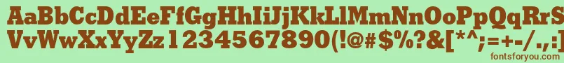 フォントShakulac – 緑の背景に茶色のフォント