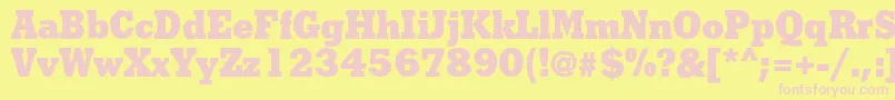 フォントShakulac – ピンクのフォント、黄色の背景