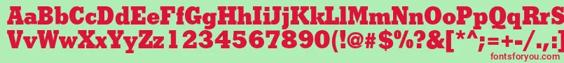 Shakulac-Schriftart – Rote Schriften auf grünem Hintergrund