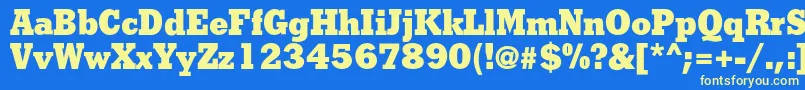 Shakulac Font – Yellow Fonts on Blue Background