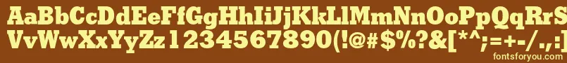 Shakulac-fontti – keltaiset fontit ruskealla taustalla