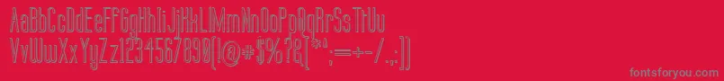 Labtop3D-fontti – harmaat kirjasimet punaisella taustalla