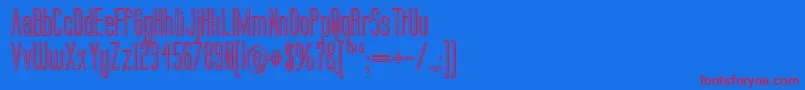 Labtop3D-Schriftart – Rote Schriften auf blauem Hintergrund