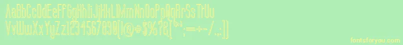 Labtop3D-Schriftart – Gelbe Schriften auf grünem Hintergrund