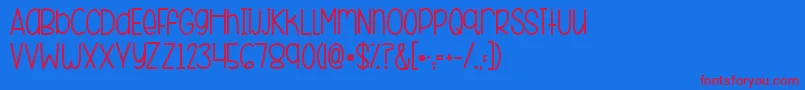 Kgbeneathyourbeautifulchunk Font – Red Fonts on Blue Background