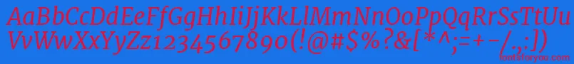 MerriweatherItalic Font – Red Fonts on Blue Background