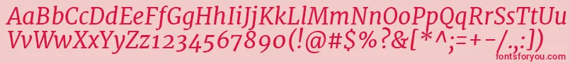 MerriweatherItalic Font – Red Fonts on Pink Background