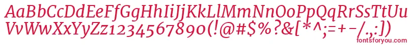 Czcionka MerriweatherItalic – czerwone czcionki