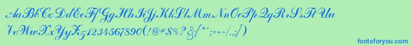 Artscrpt Font – Blue Fonts on Green Background