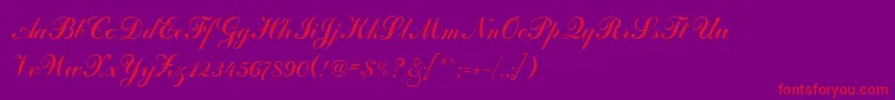 Artscrpt-Schriftart – Rote Schriften auf violettem Hintergrund