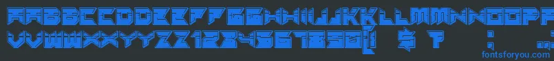 Fonte Suggested3Dfilledgradient – fontes azuis em um fundo preto