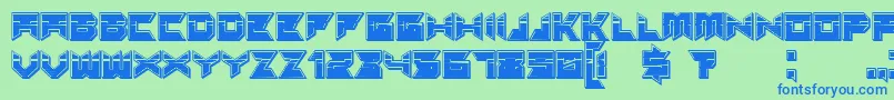 フォントSuggested3Dfilledgradient – 青い文字は緑の背景です。