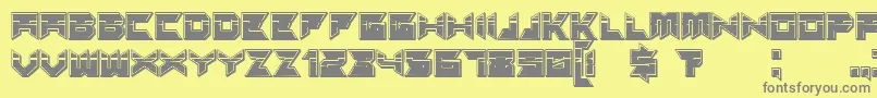 フォントSuggested3Dfilledgradient – 黄色の背景に灰色の文字