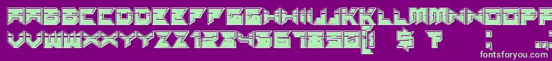 Suggested3Dfilledgradient Font – Green Fonts on Purple Background