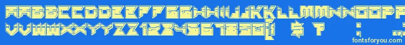 Suggested3Dfilledgradient Font – Yellow Fonts on Blue Background