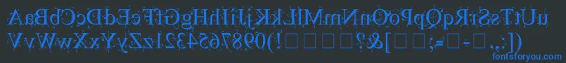 KingthingsBackwards Font – Blue Fonts on Black Background