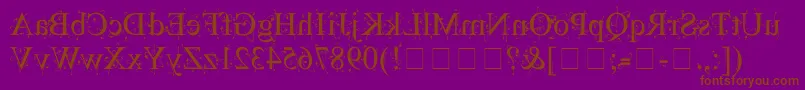 KingthingsBackwards Font – Brown Fonts on Purple Background