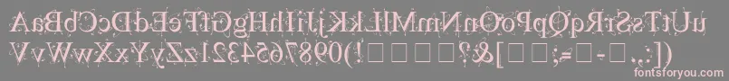 フォントKingthingsBackwards – 灰色の背景にピンクのフォント