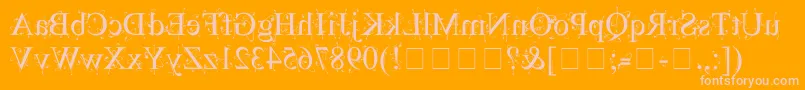 KingthingsBackwards Font – Pink Fonts on Orange Background