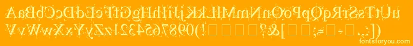 フォントKingthingsBackwards – オレンジの背景に黄色の文字