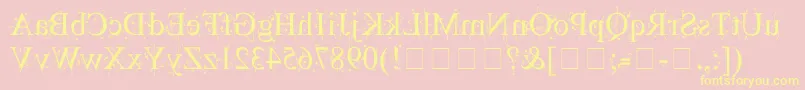 KingthingsBackwards Font – Yellow Fonts on Pink Background