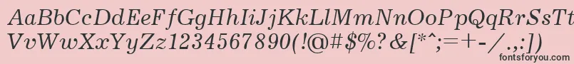 フォントJrn56C – ピンクの背景に黒い文字