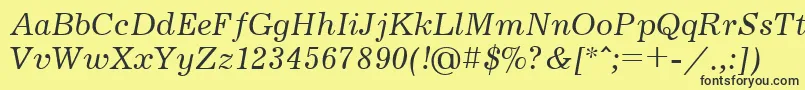 フォントJrn56C – 黒い文字の黄色い背景