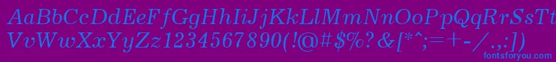 Czcionka Jrn56C – niebieskie czcionki na fioletowym tle