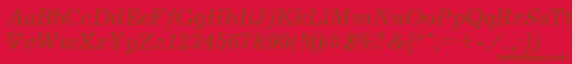 Jrn56C-Schriftart – Braune Schriften auf rotem Hintergrund