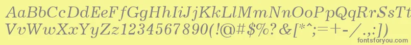 フォントJrn56C – 黄色の背景に灰色の文字