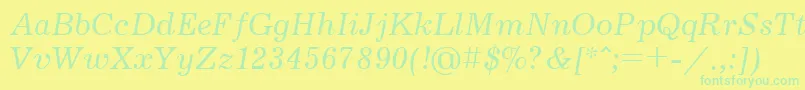 Jrn56C Font – Green Fonts on Yellow Background