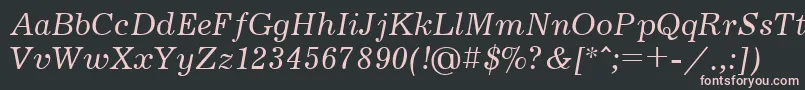 Jrn56C-fontti – vaaleanpunaiset fontit mustalla taustalla
