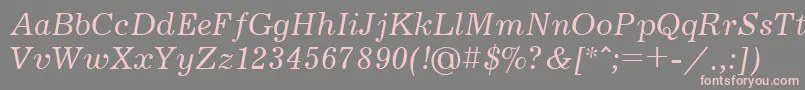 Czcionka Jrn56C – różowe czcionki na szarym tle